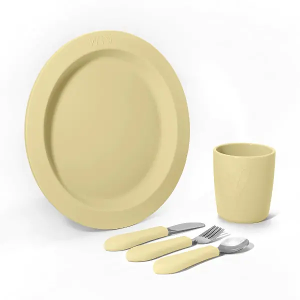 Elegant Silicone Tableware Set – Cup, Plate & Utensils 1