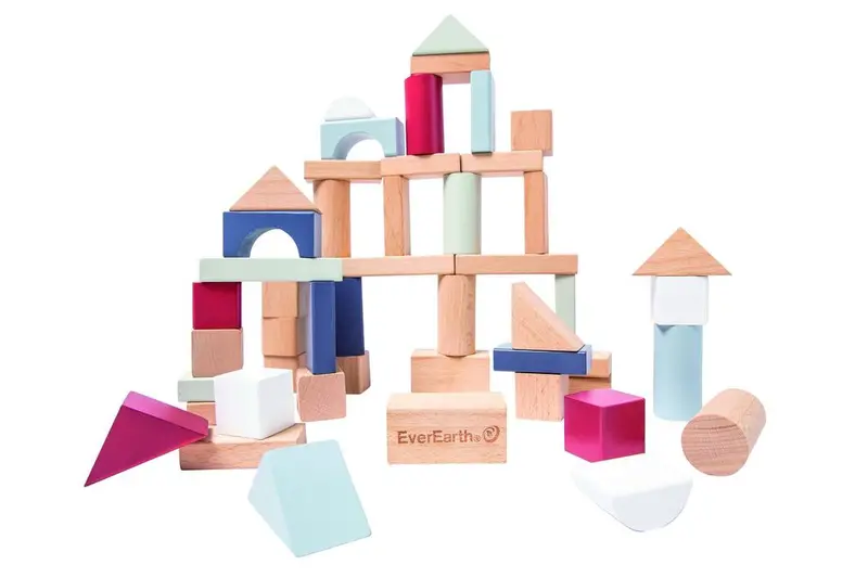 Everearth 50-Piece Eco-Friendly Building Block Tub 1