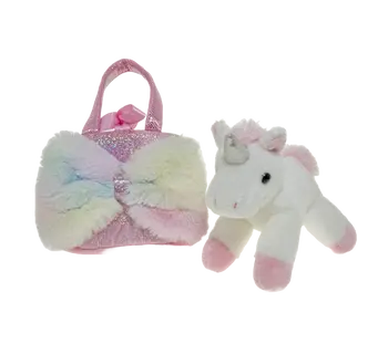 Fancy Pal Pink Unicorn Bag With Fluffy Bow 1