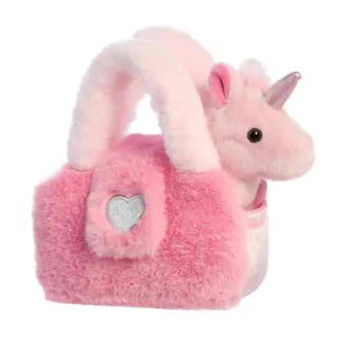Fancy Pal Pink Unicorn With Furry Texture Bag 1