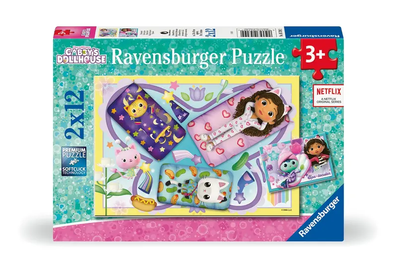 Gabby’S Dollhouse Magical Sleepover: 2 X 12-Piece Puzzles 1