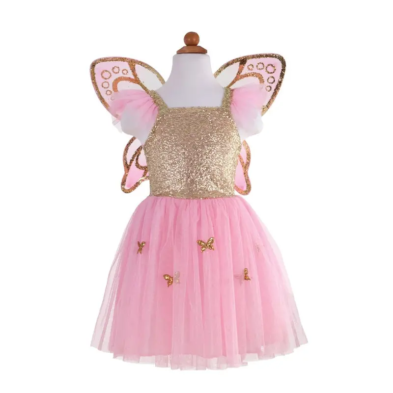 Gold Sequin Butterfly Dress & Matching Winged Cape 1