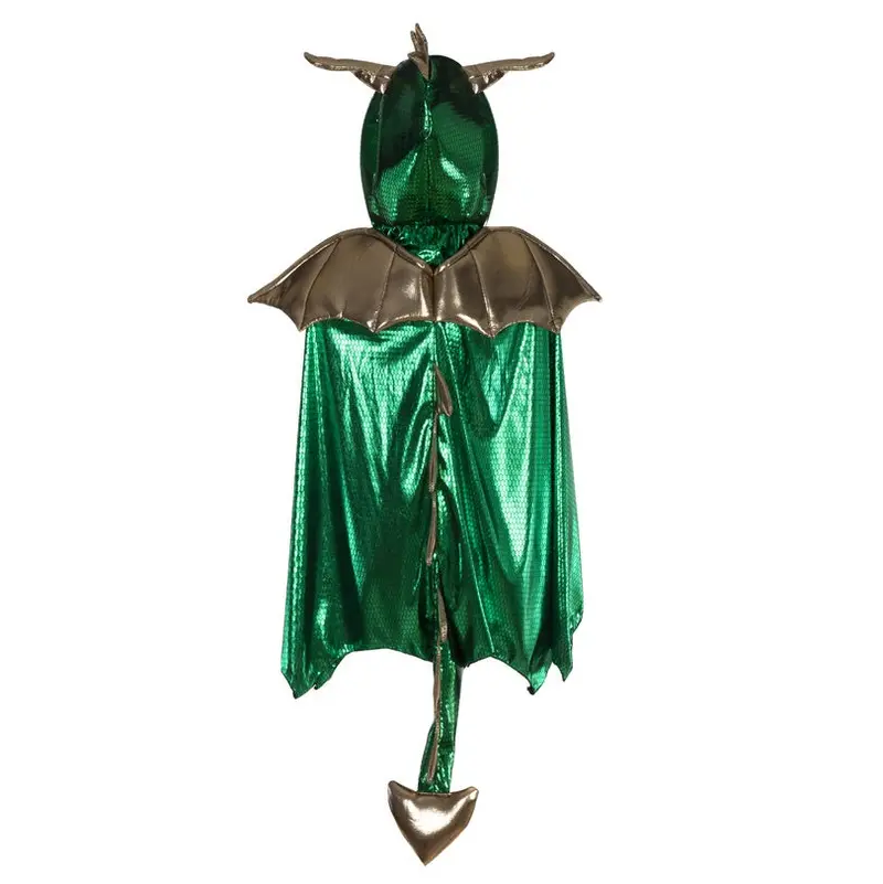 Green And Gold Dragon Cape – Mythical Fantasy Costume (Ages 5–6) 1