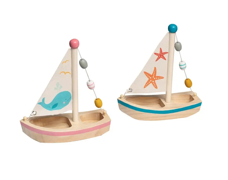 Handcrafted Wooden Toy Sailboat For Imaginative Play 1
