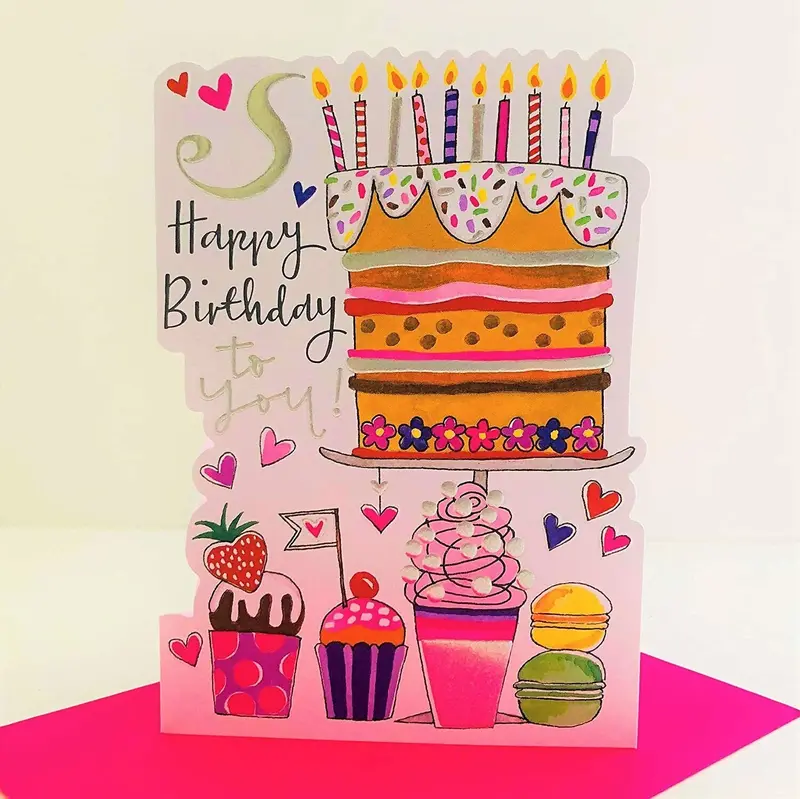 ‘Happy Birthday To You!’ Folded Greeting Card With Envelope 1
