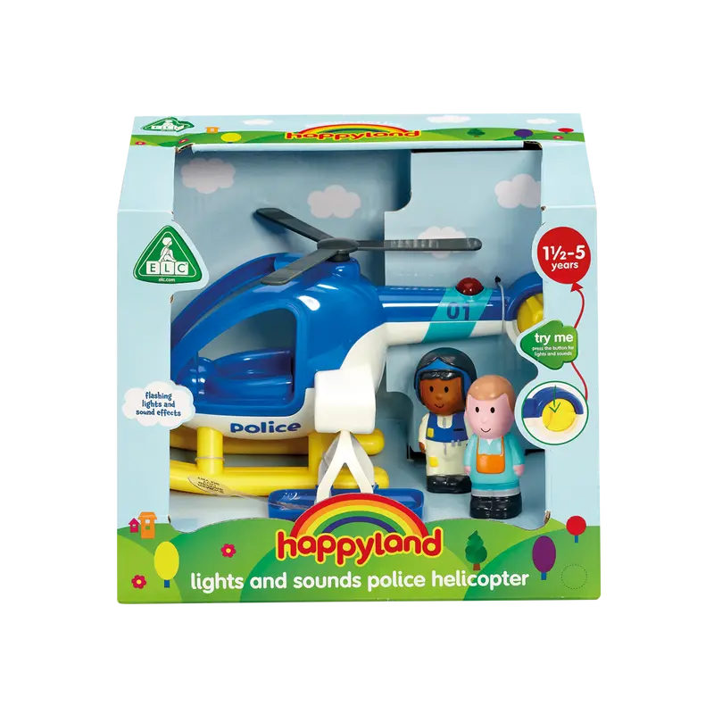 Happyland Police Helicopter – Light-Up, Sound-Activated Rescue Toy 1