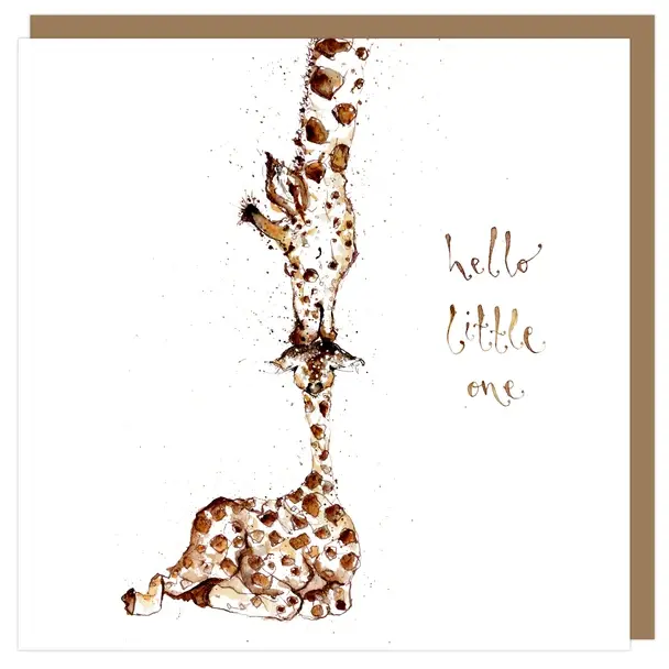 Hello Little One Card – Gentle Giraffe Illustration 1