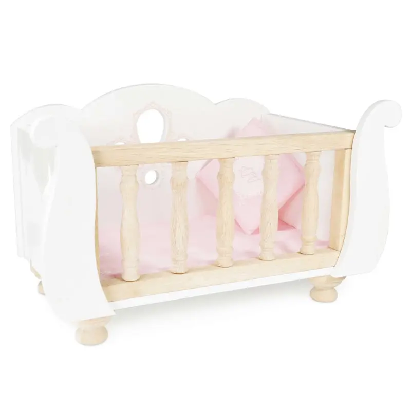Honeybake Dolls Sleigh Cot With Wooden Frame 1