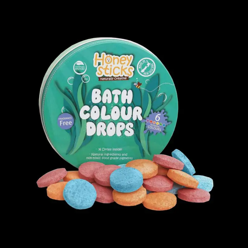 Honeysticks Bath Drops – Natural Coloured Bath Bombs For Kids 1