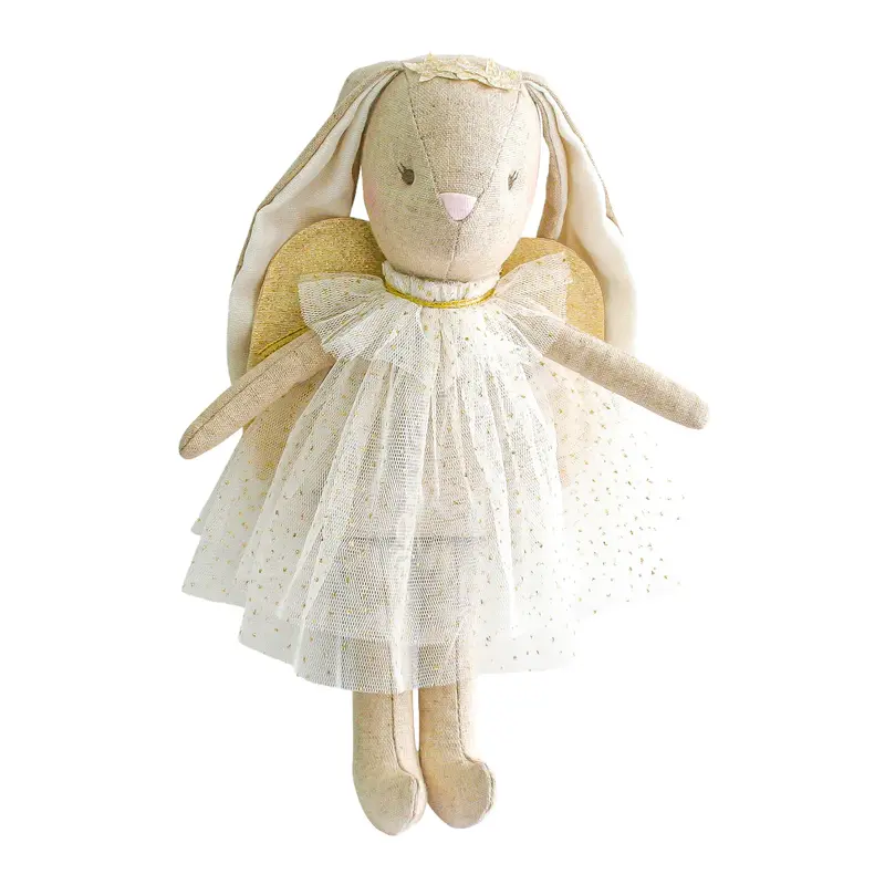 Ivory Mini Angel Bunny Plush 1