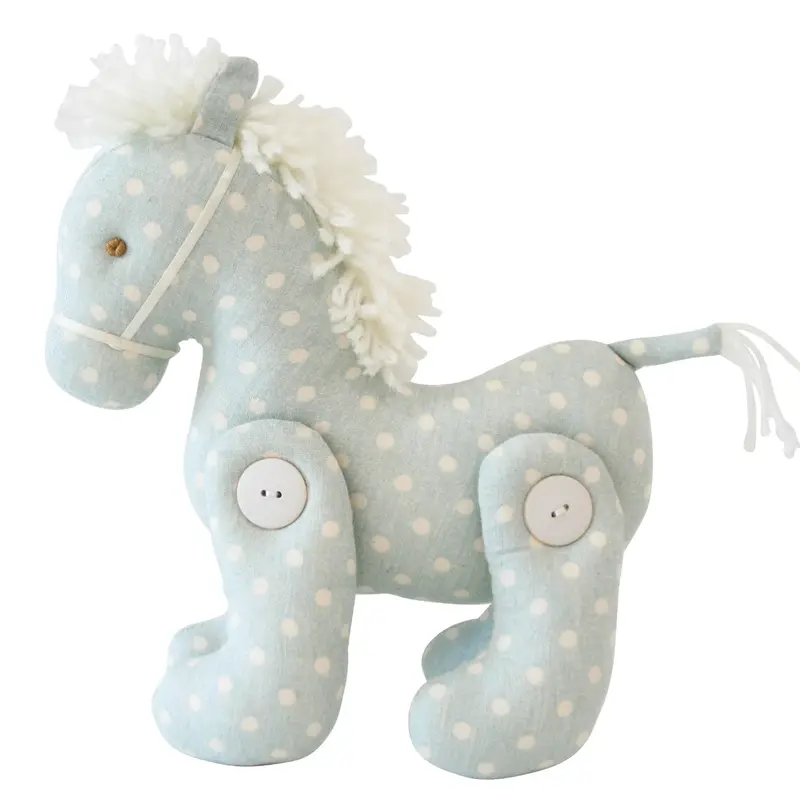 Jointed Pony Toy In Duck Egg Blue Spot Design 1
