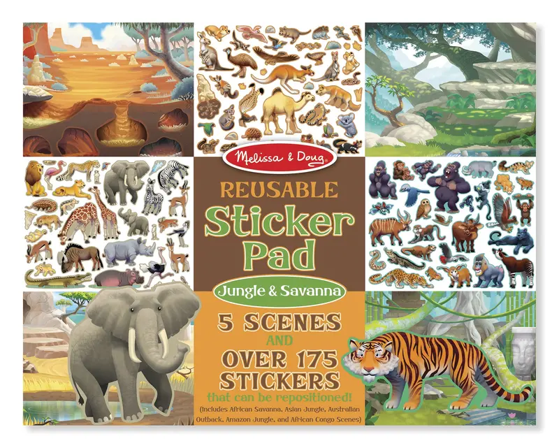 Jungle & Savanna Reusable Sticker Activity Pad 1