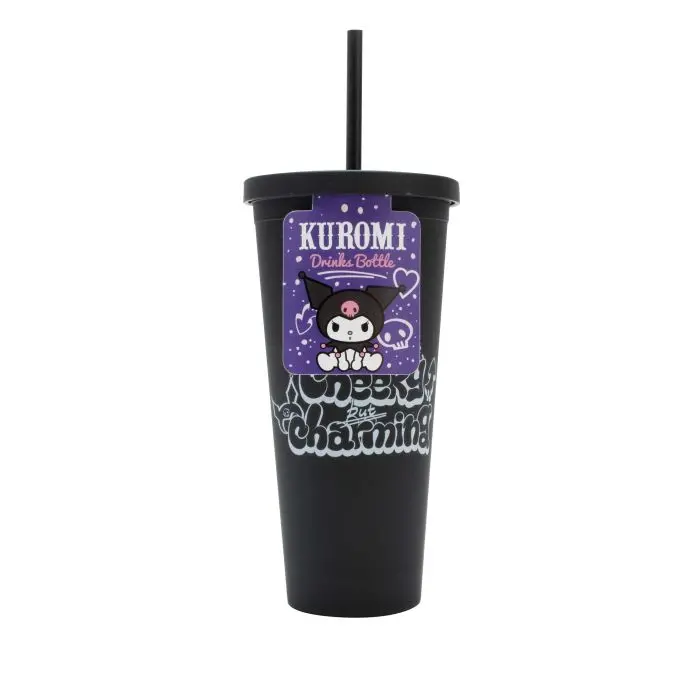 Kuromi Themed Drink Cup With Flexible Straw 1