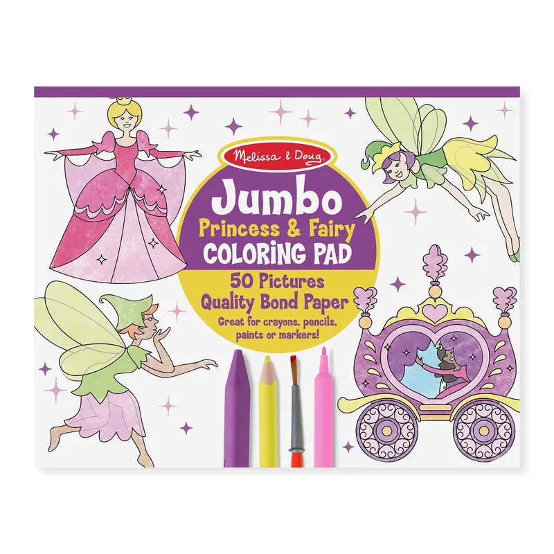 Large Princess And Fairy-Themed Coloring Pad For Kids 1