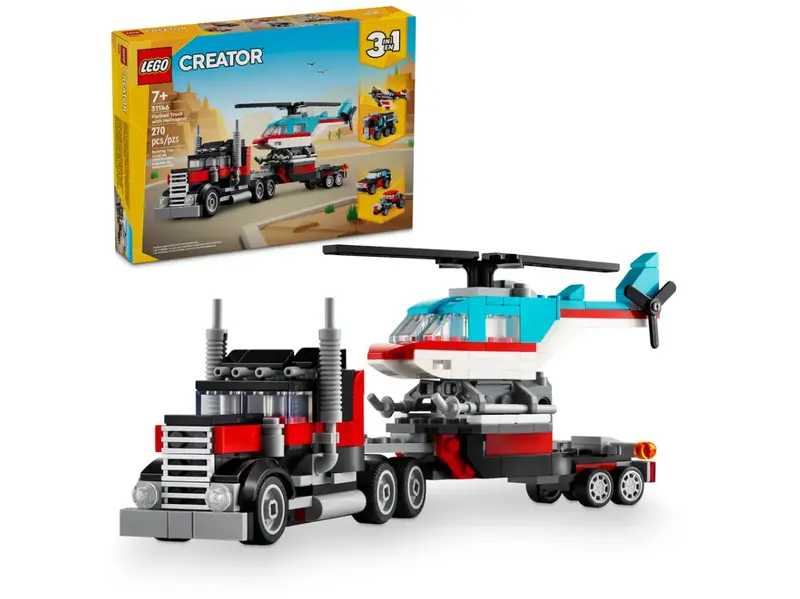 Lego Technic Flatbed Truck With Helicopter Transport Set (31146) 1