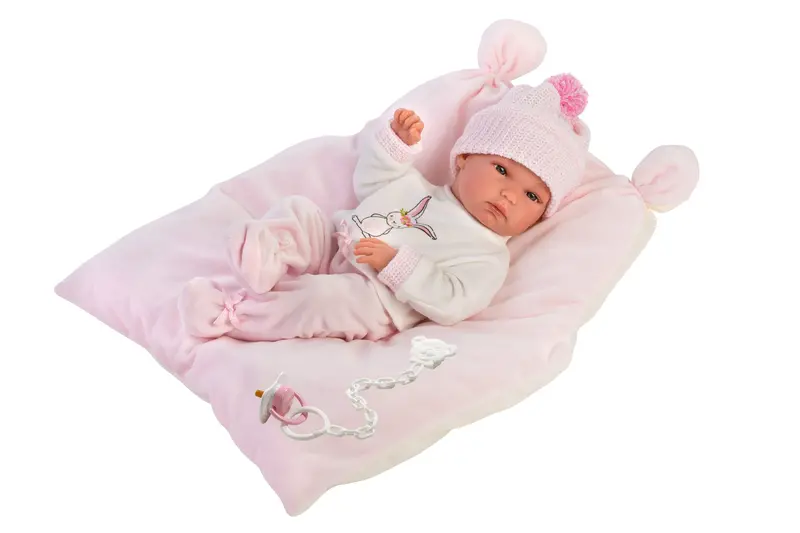 Llorens Bimba Rosa Baby Doll With Pink Cushion – 35Cm Snuggly Toy 1