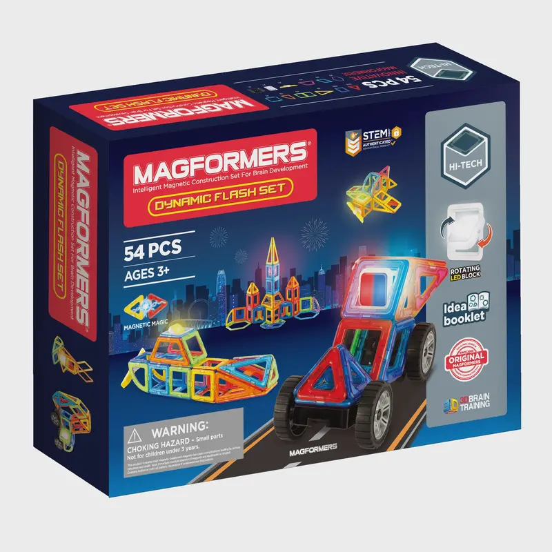 Magformers Dynamic Flash Set – 54-Piece Magnetic Building Kit 1