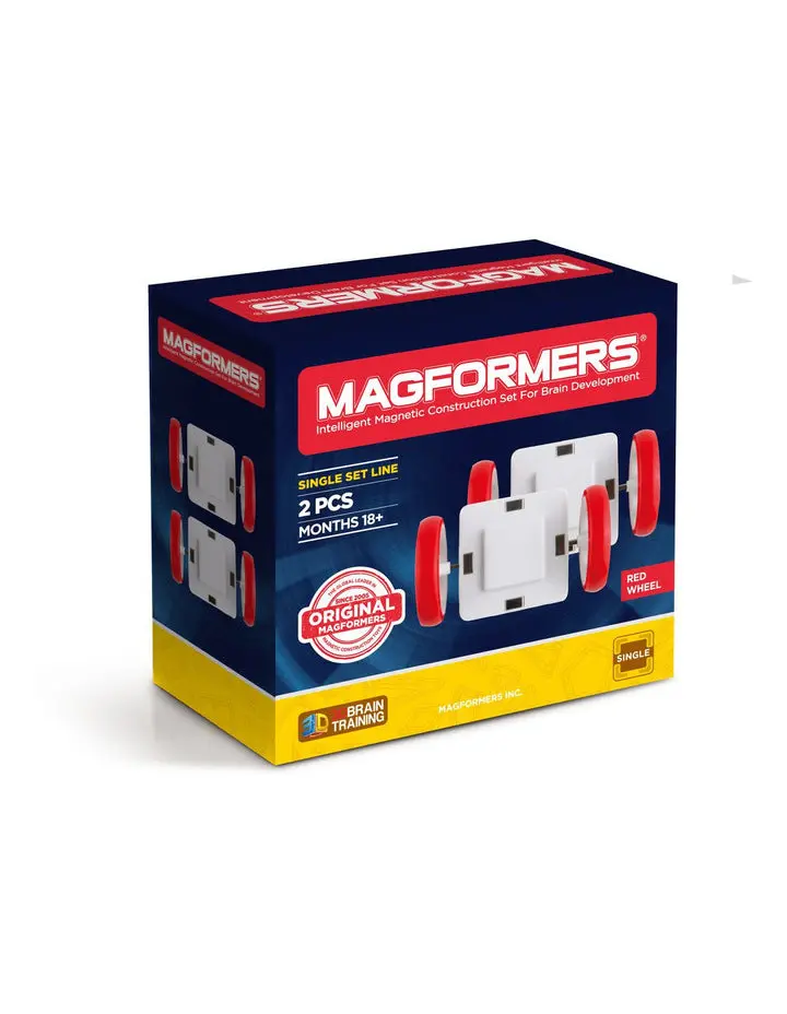 Magformers Wheel Add-On Pack – 2-Piece Red Set 1