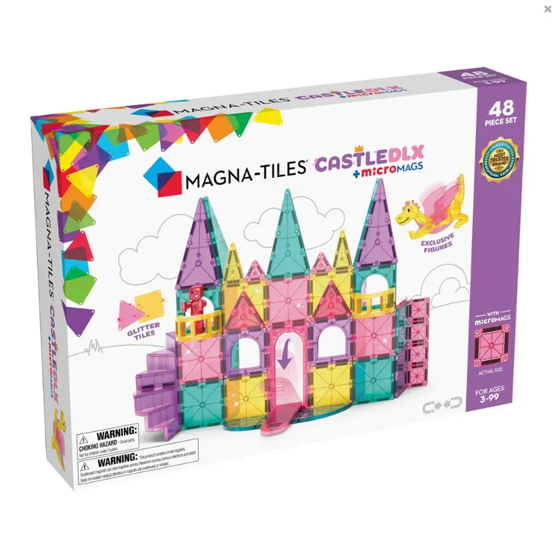 Magna-Tiles Castle Dlx + Micro Mags Combo Set – 48 Pieces 1