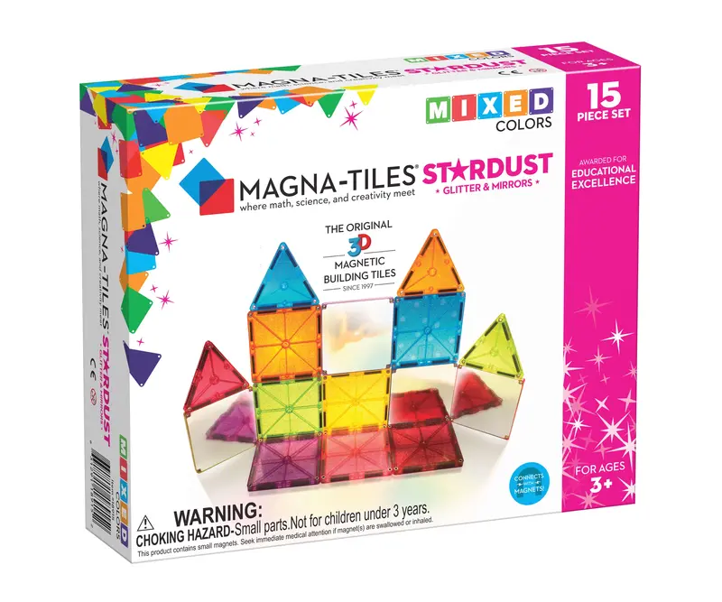 Magna-Tiles Stardust Collection – 15-Piece Magnetic Building Set 1