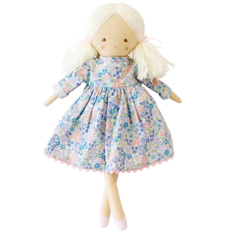 Matilda Doll In Liberty Blue Print 1