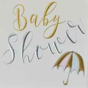 Metallic Finish Baby Shower Invitation Card 1