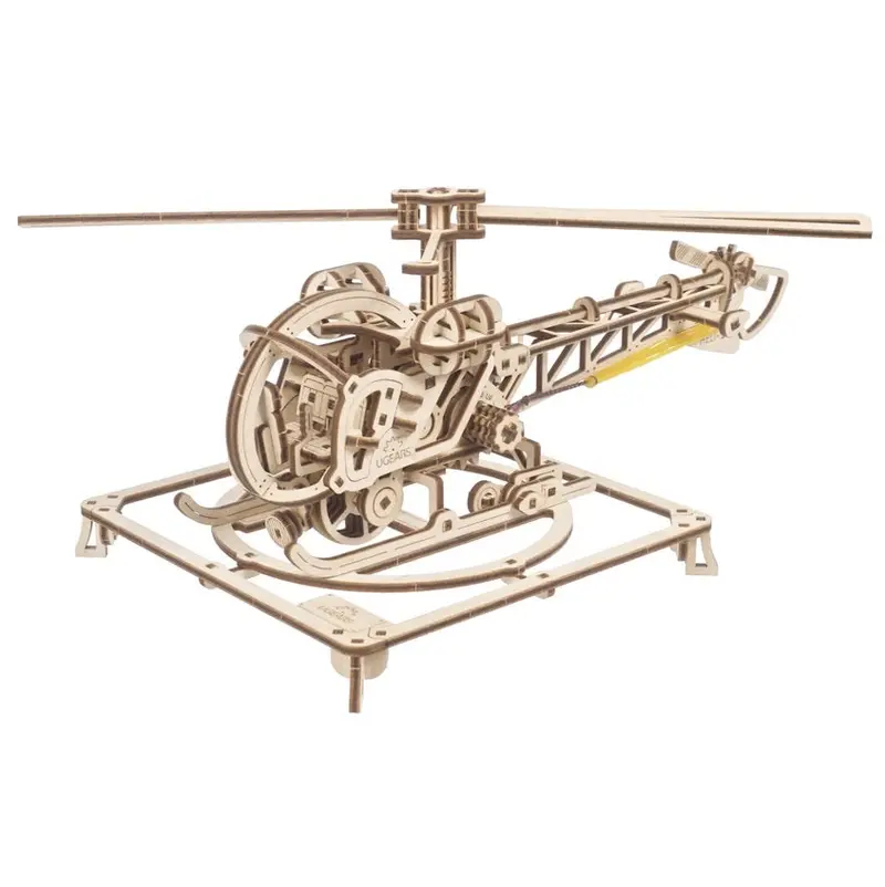 Mini Helicopter Wooden Diy Model Kit 1
