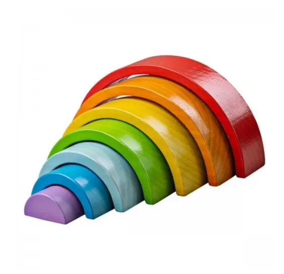 Mini Wooden Rainbow Stacker – Montessori-Inspired Toddler Toy 1
