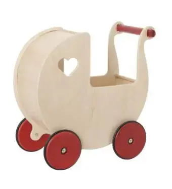 Natural Wooden Classic Doll'S Pram 1