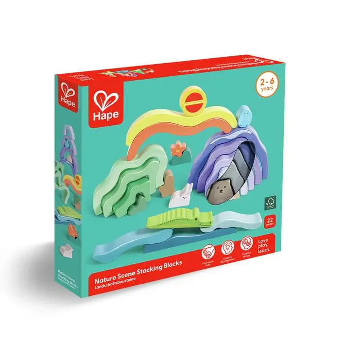 Nature-Themed Wooden Stacking Blocks 1