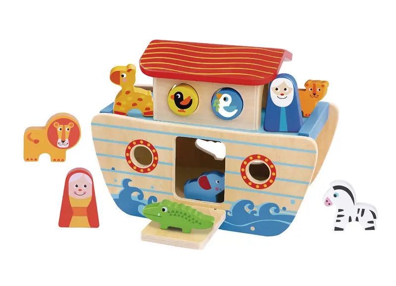 Noah’S Ark Toy Set – 18-Piece Wooden Animal Collection 1