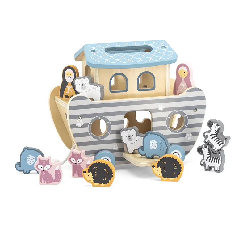 Pastel-Colored Noah’S Ark Shape Sorting Toy 1