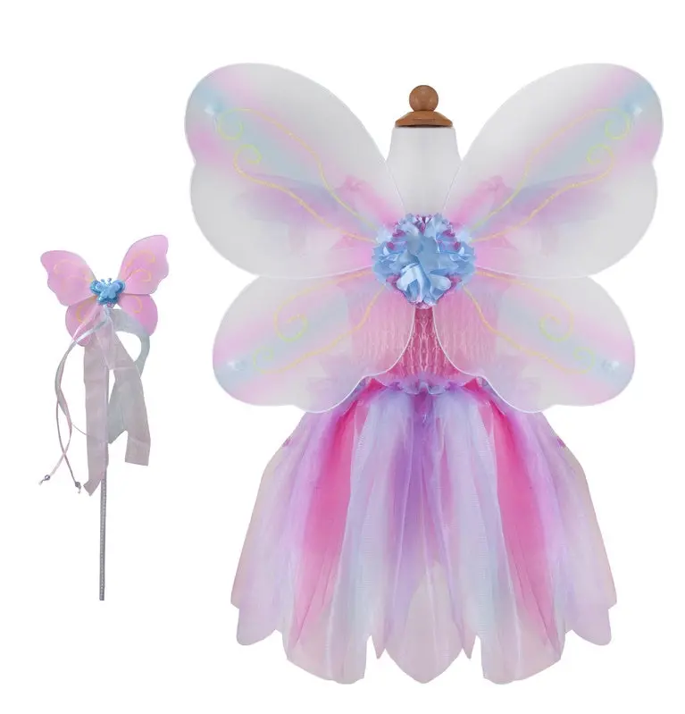 Pink Butterfly Costume Dress With Matching Wings And Wand 1