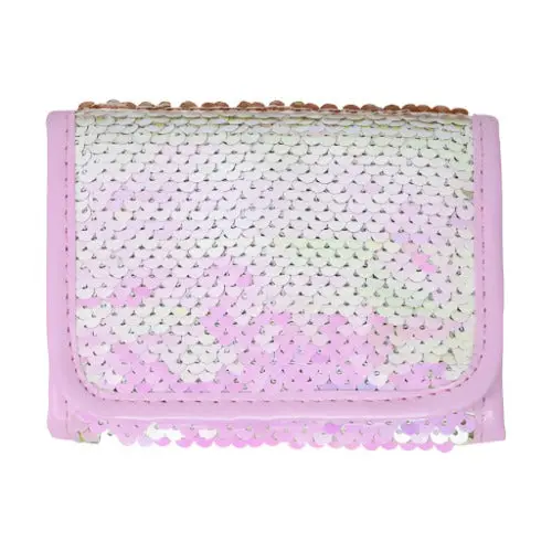 Pink Sequined Clutch Wallet – Compact & Sparkly 1