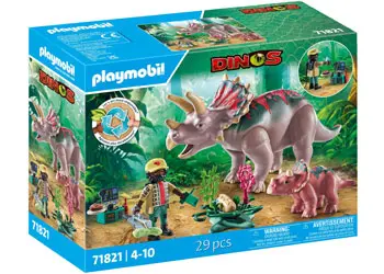 Playmobil Dinos – Triceratops Family Playset (71821) 1