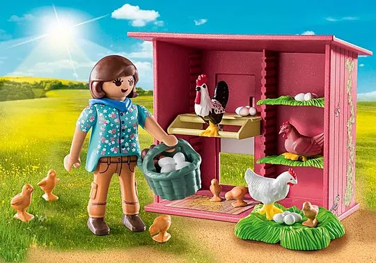 Playmobil Hen House Farm Set – Chickens, Nesting Area & Care Accessories (71308) 1