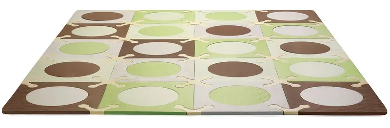 Playspot Interlocking Foam Floor Tiles – Green & Brown 1