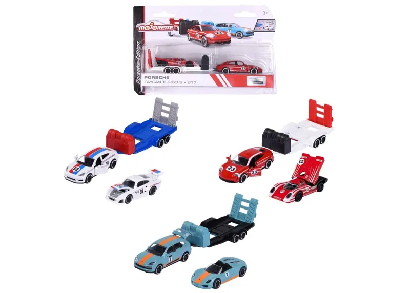 Porsche Motorsport Race Trailer With 3 Mini Cars 1