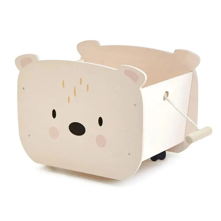 Pull-Along Bear Cart – Classic Wooden Walking Toy For Toddlers 1