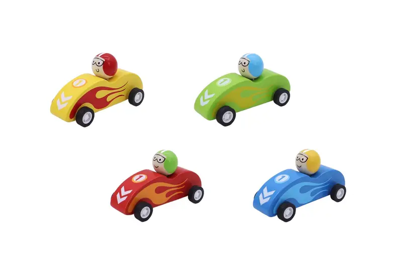 Pull-Back Race Car – Wooden Toy Vehicle With Friction Motor 1