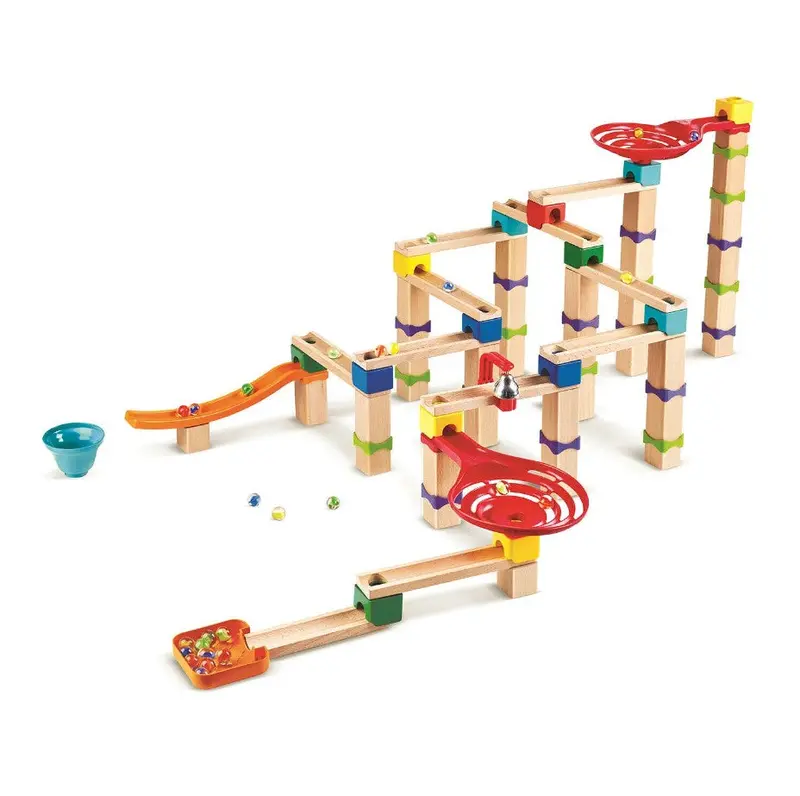 Quadrilla Tricks & Twists Marble Run – Dynamic, Curved Track Building Kit 1