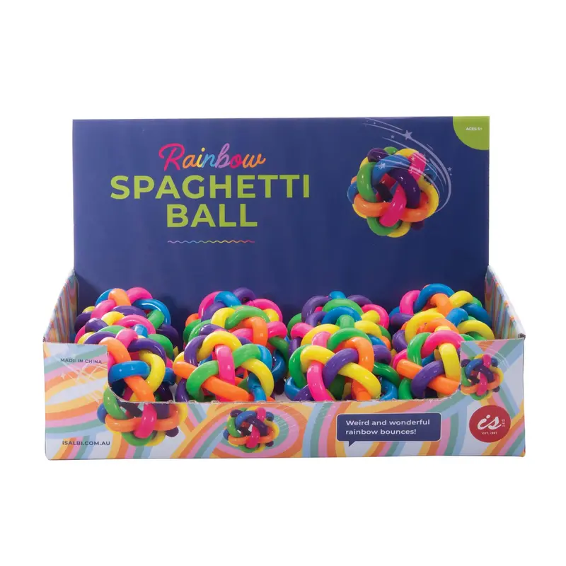 Rainbow-Colored Spaghetti Sensory Ball 1