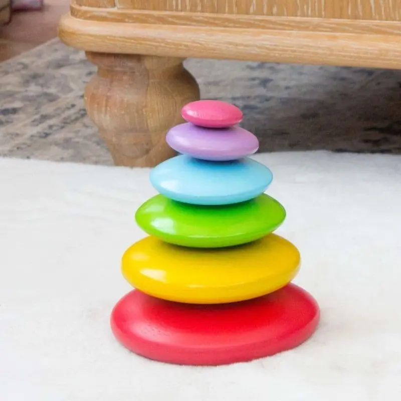 Rainbow-Colored Stacking Stone Set 1