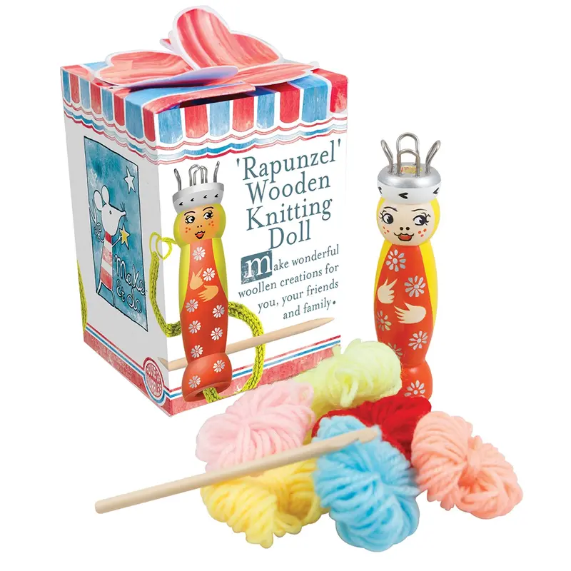 Rapunzel Wooden Knitting Doll – Hand-Eye Coordination Toy 1
