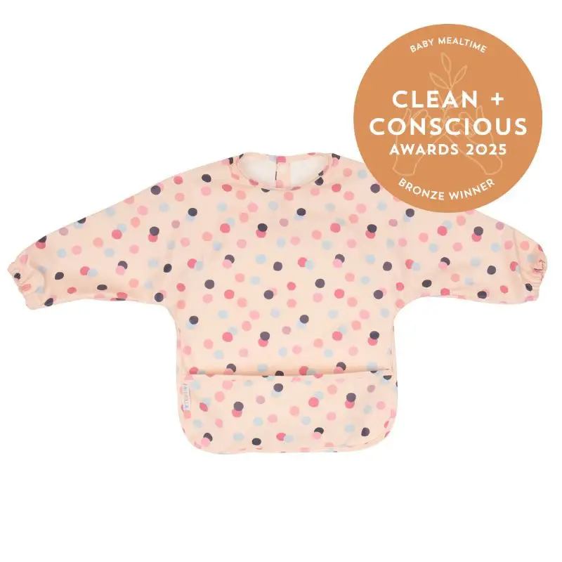 Recycled Cotton Long-Sleeve Bib Featuring Confetti Design 1