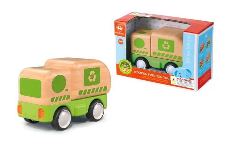 Recycling-Themed Wooden Friction Truck 1