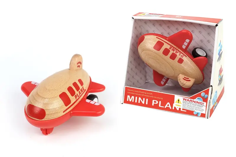 Red Wooden Racer Airplane Toy 1