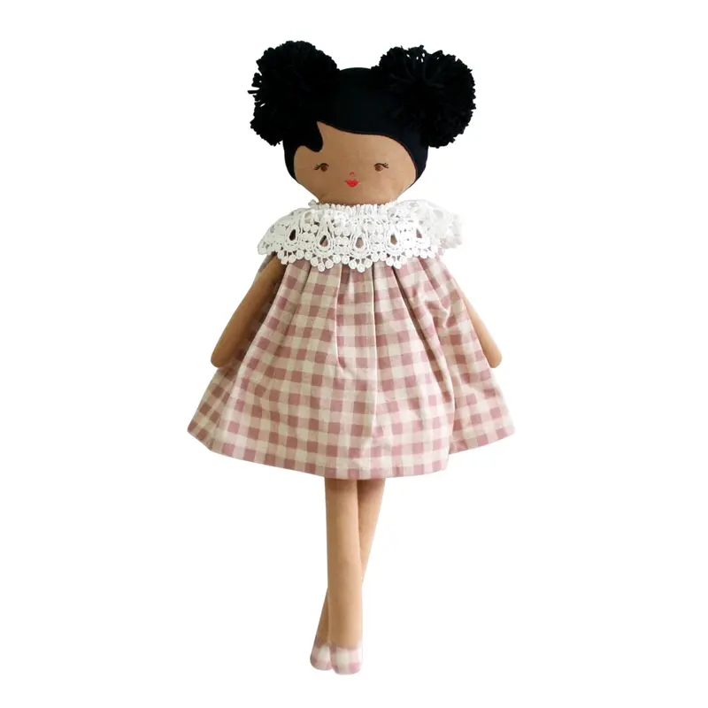 Rose Check Pattern Aggie Doll 1