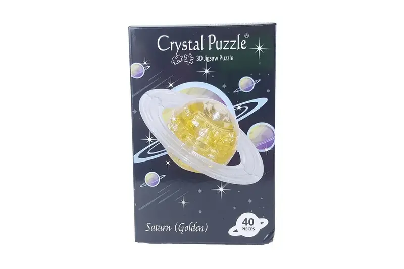 Saturn Crystal Puzzle – 40-Piece Golden Solar System Model 1