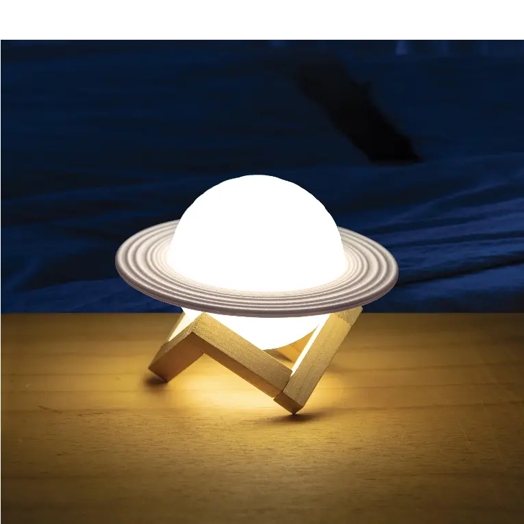 Saturn-Themed Night Light With Rotating Planet Effect 1
